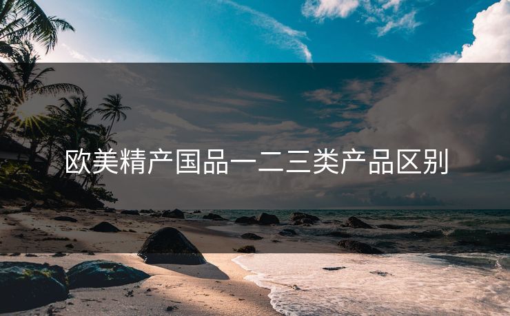 欧美精产国品一二三类产品区别