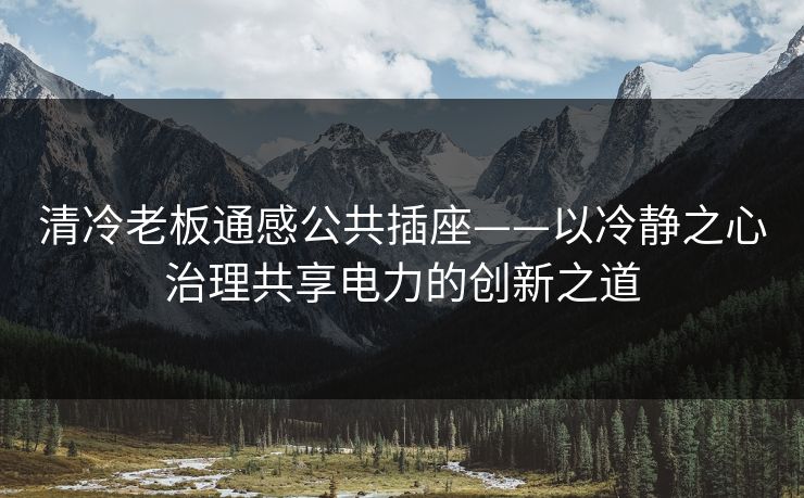 清冷老板通感公共插座——以冷静之心治理共享电力的创新之道