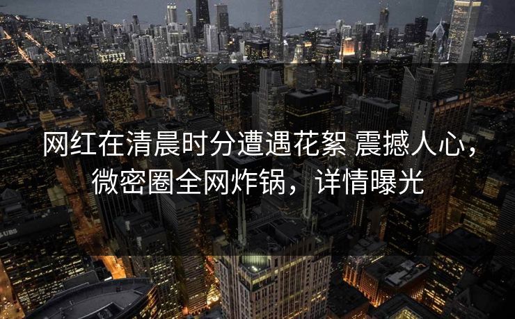 网红在清晨时分遭遇花絮 震撼人心，微密圈全网炸锅，详情曝光